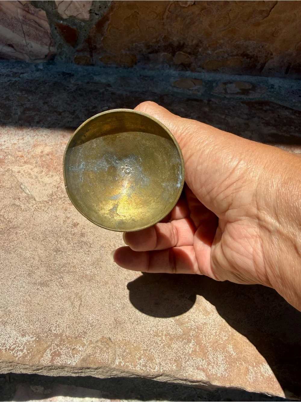 Brass fluted etched vase